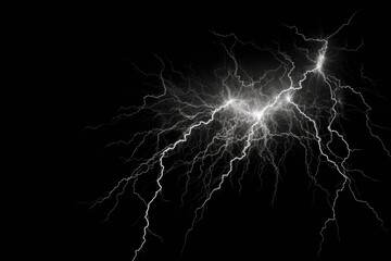 A dramatic black and white lightning bolt captured in a stunning photograph