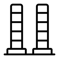 bollards line icon