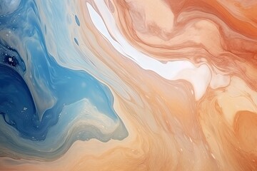 Fototapeta premium A vibrant abstract painting with contrasting blue and orange hues