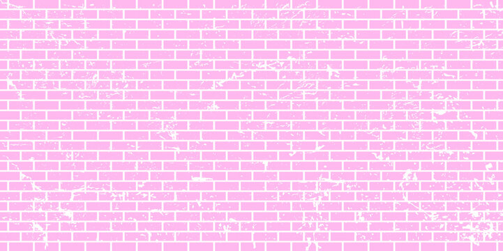 pink pastel brick wall on white background for texture or wallpaper