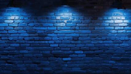 Blue light brick wall background image