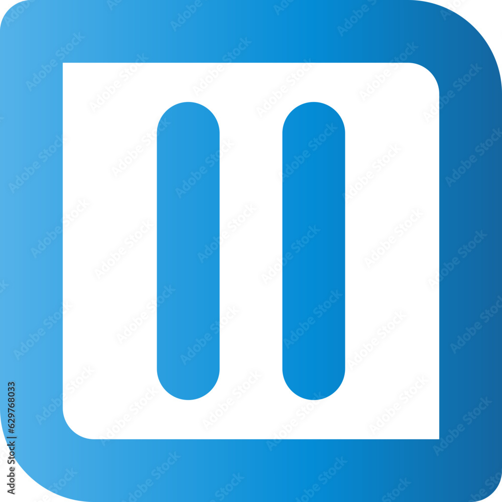 Aufkleber pause video icon button in square and rounded style for user interface design and multimedia