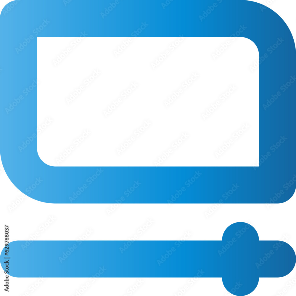Poster video media player icon in square shape and rounded style for user interface design and multimedia