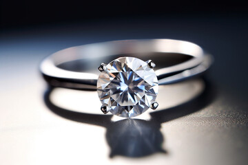 Diamond Ring on a plain background