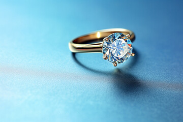 Diamond Ring on a plain background