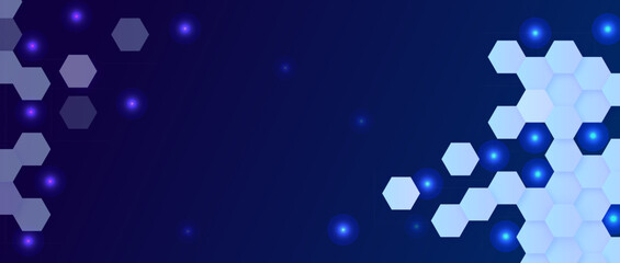 abstract blue background with hexagon 