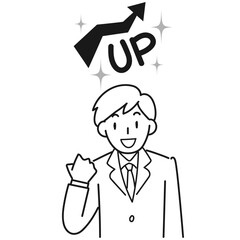 成績が上がって喜ぶ男子学生