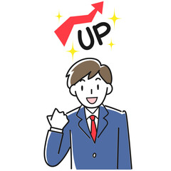 成績が上がって喜ぶ男子学生