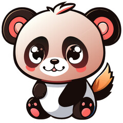 Obraz premium baby panda kawaii on white background
