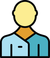 Care nurse icon outline vector. Help service. Health doctor color flat