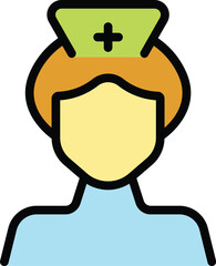 Medical nurse icon outline vector. Care medic. Hospital service color flat
