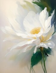 Abstract paint of white flower