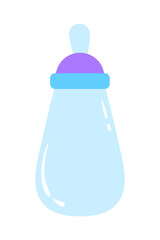 Baby boy shower design element with blue color isolated on white background. Illustration for a little newborn boy. 