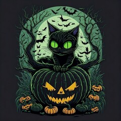 halloween background with pumpkin