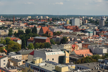 Fototapeta na wymiar Bydgoszcz. Aerial View of City Center of Bydgoszcz near Brda River. The largest city in the Kuyavian-Pomeranian Voivodeship. Poland. Europe. Architecture 