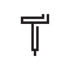 initial letter T unique monogram logo vector