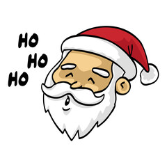 Santa Claus Cartoon Character Design Head Christmas Illustration