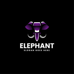 Obraz premium Vector Logo Illustration Elephant Gradient Colorful Style
