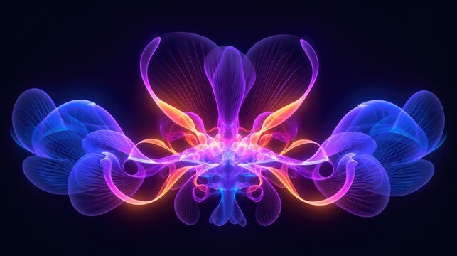 A vibrant purple flower created using computer graphics