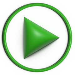3D green Play button icon
