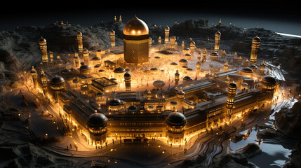 the beautiful view of the city of Mecca and also the place of worship of the Kaaba © avivmuzi