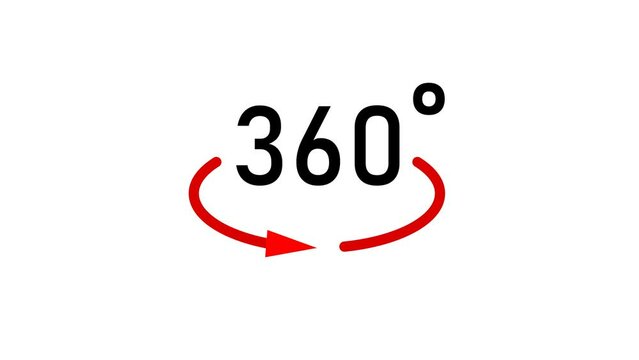 360 degree rotate view icon animation alpha channel transparent background
