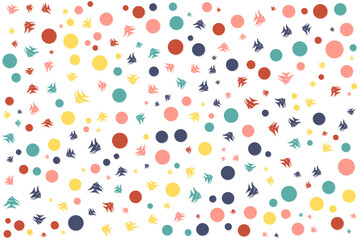 Seamless fish and dot abstract polka repeat textile pattern on white background for t-shirts, book covers, and print template design