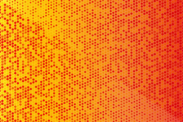 Yellow halftone dot grain texture pixel pop art gradient pattern background.