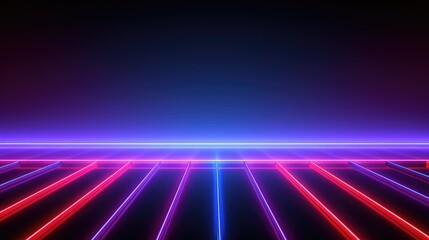 abstract technology neon background template illustration. 3d scene, banner, copy space background