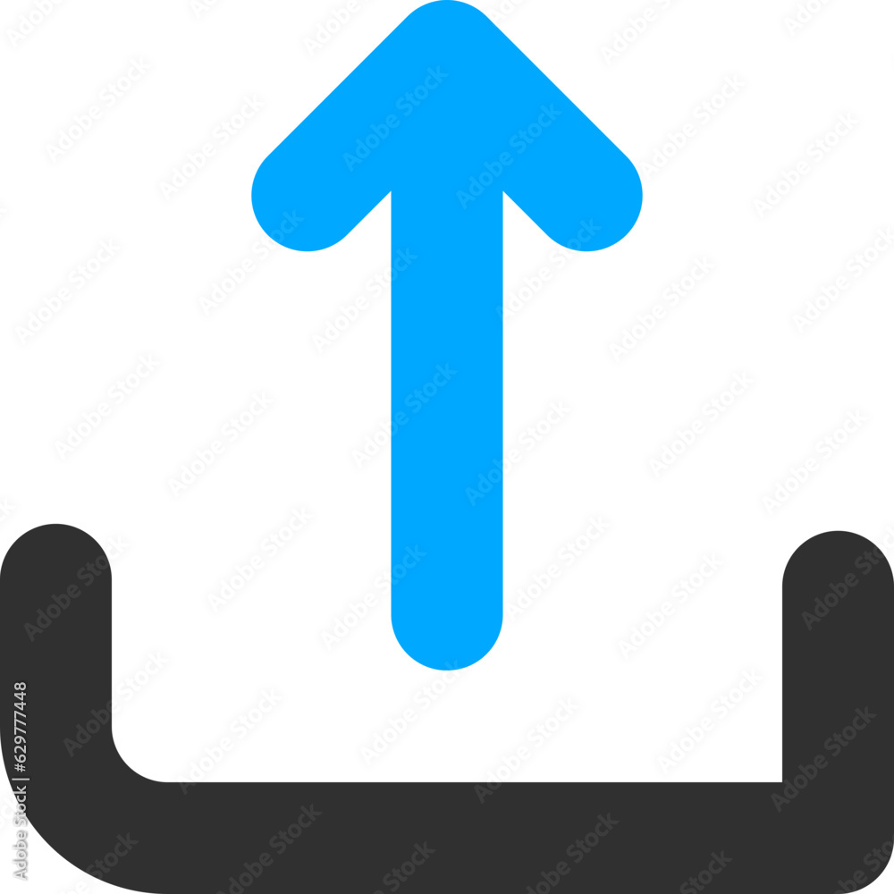 Poster download icon in arrow shape and rounded style for user interface design