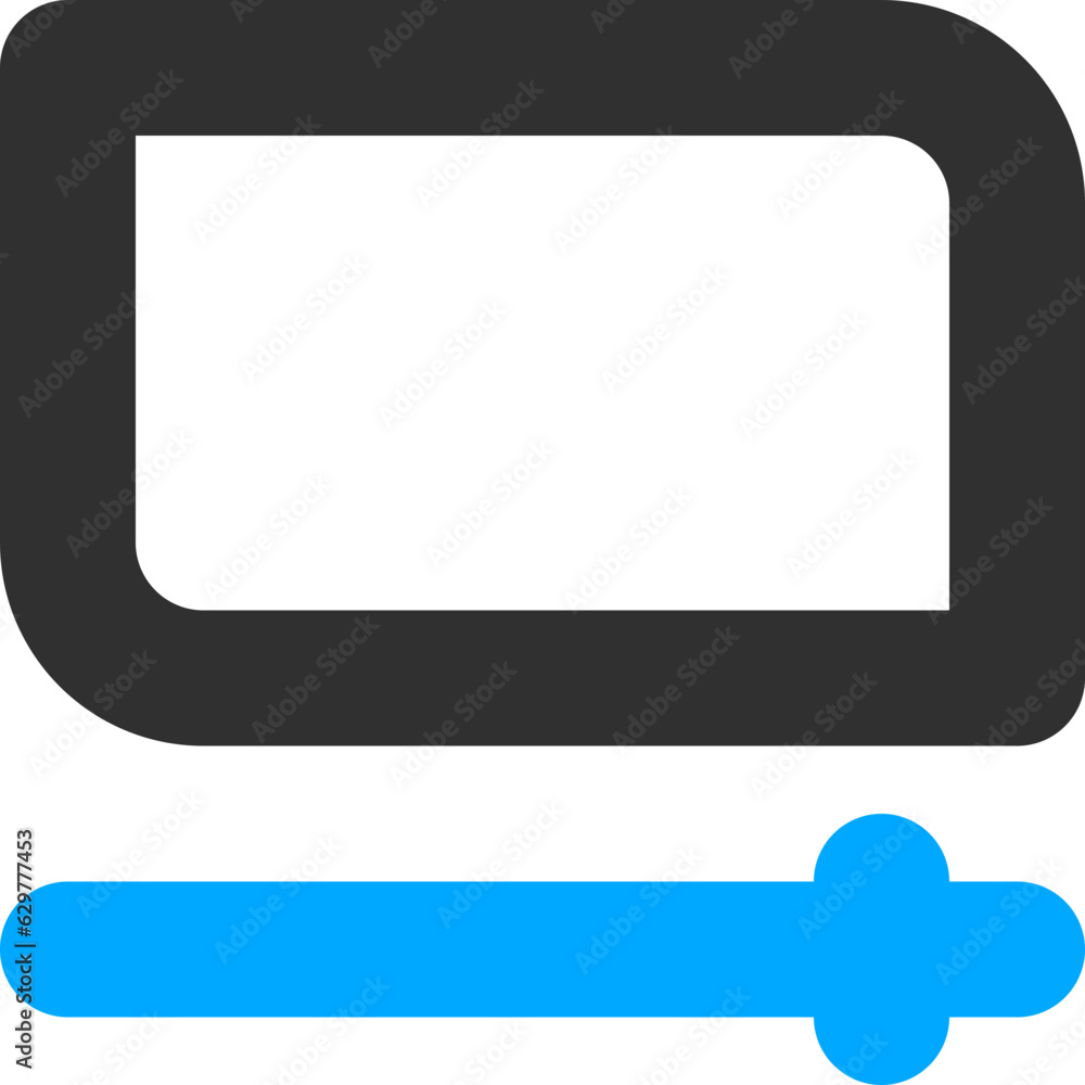 Poster video media player icon in square shape and rounded style for user interface design and multimedia