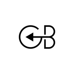 initial letter gb arrow monogram unique logo vector