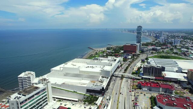 Aerial view of Boca del Rio, Veracruz commercial area
