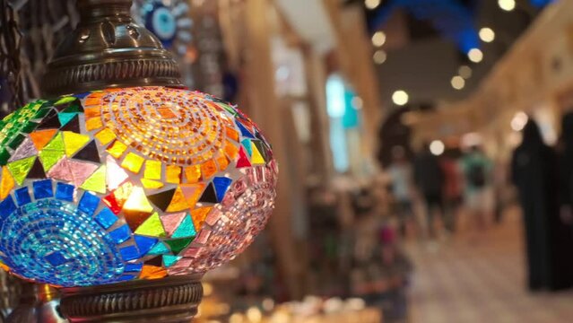 A street shop in Dubai with souvenirs and Asian jewelry