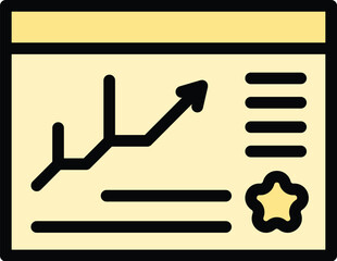 Web business idea icon outline vector. Strategy bulb. Creative lamp color flat