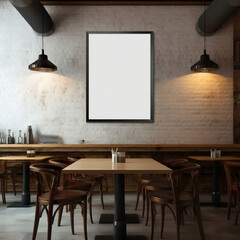 Blank poster mockup in modern home. AI Generated Image