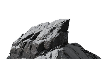 Rocky Peak with Snow. PNG Cutout. 3d