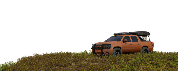 4x4 truck outdoors on grass. png cutout. 3d rendering © edb3_16