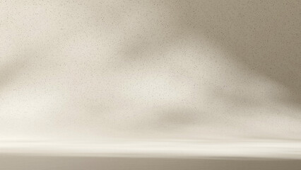 Obraz premium gobo light gray shadow, 3d image render empty mockup beige ceramic textured floor in landscape