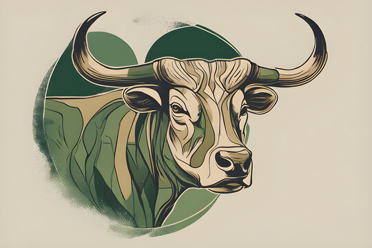 a Graphic of Taurus, Zodiac Illustration