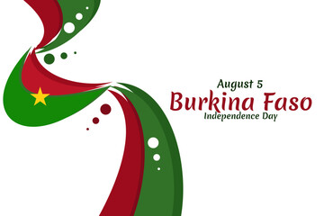 August 5, Burkina Faso Independence day vector illustration. Suitable for greeting card, poster and banner.