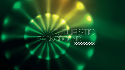 Neon glowing circles, magic energy space light concept, abstract background wallpaper design