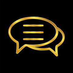 gold colored chat icon 