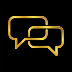 gold colored chat icon 