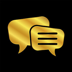 gold colored chat icon 