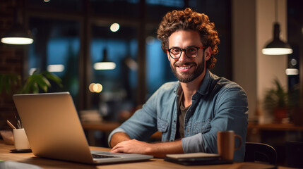 man working on laptop