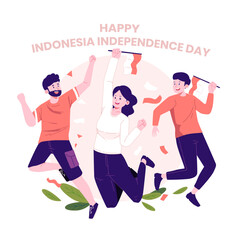 Indonesian Independence Day Character Illustration