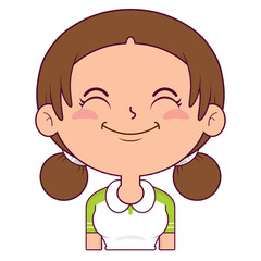 girl smile face cartoon cute