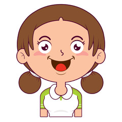 girl happy face cartoon cute