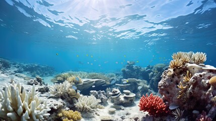 Fototapeta na wymiar coral reef bleaching event generative ai